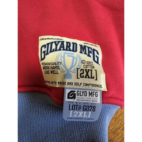 Gilyard Mfg 2XL Red Blue Full Zip Sweatshirt Logo Hip Hop Urban NWT Super Rare - Picture 17 of 17